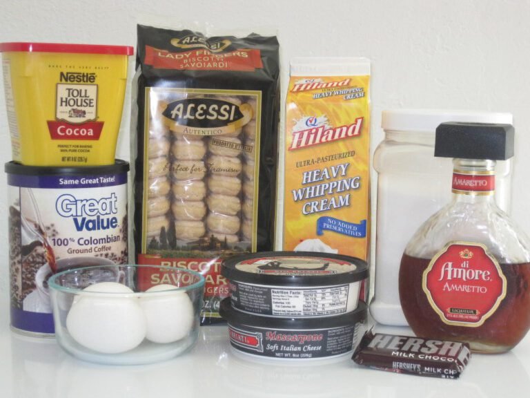 Ingredients for Amaretto Tiramisu