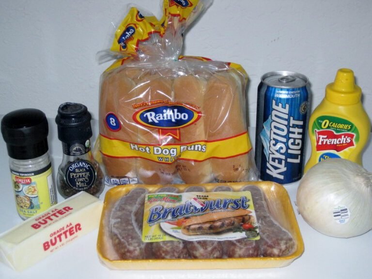 Ingredients for Beer Brats with Onions