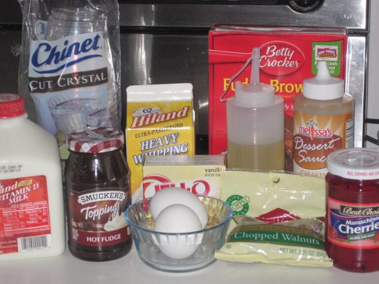 Ingredients for Brownie Fudge Pudding Cups